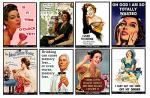 Funny Retro Wine Bottle Labels Set of 8
