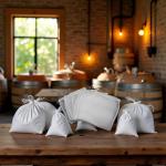 10 White Fine Mesh Straining Bags for Brewing