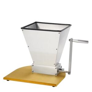 Manual Grain Mill with Adjustable Rollers and Wooden Base