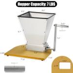 Manual Grain Mill with Adjustable Rollers and Wooden Base