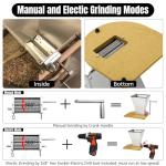 Manual Grain Mill with Adjustable Rollers and Wooden Base