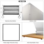 Manual Grain Mill with Adjustable Rollers and Wooden Base