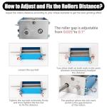 Manual Grain Mill with Adjustable Rollers and Wooden Base