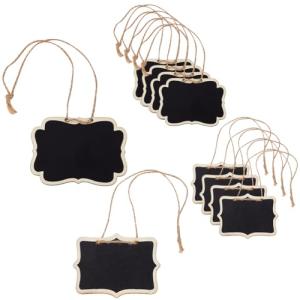 Mini Wooden Chalkboard Decanter Tags - 10 Pack