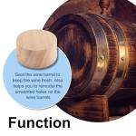Poplar Wood Bourbon Barrel Bung Plug Set (5)