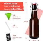 12oz Amber Glass Swing Top Bottles - 10 Pack