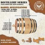 5 Gallon Charred Oak Barrel with Stand & Spigot