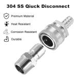 Stainless Steel Quick Disconnect for Homebrewing