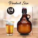 Dandat 4 Pack Amber Glass Beer Growlers