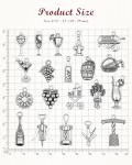 63 PCS Wine Charms for DIY Jewelry Making