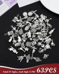 63 PCS Wine Charms for DIY Jewelry Making