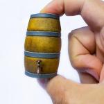 Mini Wooden Beer Barrel Decor with Glasses