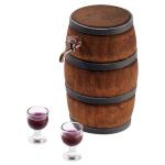 Mini Wooden Beer Barrel with Faucet and Glasses