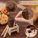 Mini Wooden Beer Barrel with Faucet and Glasses