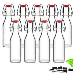 ZEBEIYU 8 oz Swing Top Glass Bottles - Set of 9