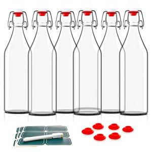 Set of 6 Otis Swing Top Glass Bottles