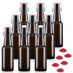 12 oz Amber Glass Beer Bottles with Caps