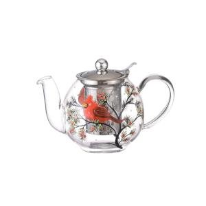 Hand-Painted 1000ml Glass Teapot with Infuser