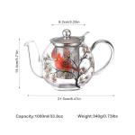 Hand-Painted 1000ml Glass Teapot with Infuser