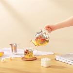 Hand-Painted 1000ml Glass Teapot with Infuser