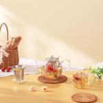 Hand-Painted 1000ml Glass Teapot with Infuser