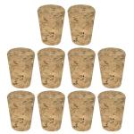 Tapered Wooden Cork Stoppers for Bottles, Pack of 10