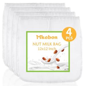 4 Pack 12"x12" Nut Milk Straining Bags