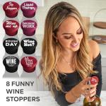 Funny Silicone Wine Stopper Set of 8