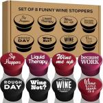Funny Silicone Wine Stopper Set of 8