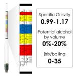 Triple Scale Hydrometer Set with Test Jar