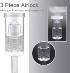 3 Piece Airlock Set with Grommets for Brewing
