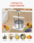 VEVOR 5L Manual Fruit Press with Stainless Steel Barrels