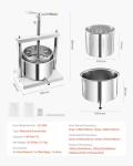 VEVOR 5L Manual Fruit Press with Stainless Steel Barrels