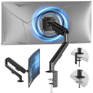 Adjustable Gas Spring VESA Monitor Stand with Swivel Arm