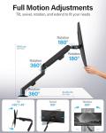 Adjustable Gas Spring VESA Monitor Stand with Swivel Arm