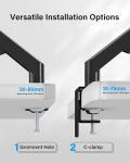 Adjustable Gas Spring VESA Monitor Stand with Swivel Arm