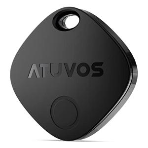 ATUVOS Tracker Bluetooth Item Finder, Compatible with Apple Find My (iOS Only), Replaceable Battery, IP67 Waterproof, for Keys, Luggages, Suitcases, Wallets, Bags, 1 Pack, Black