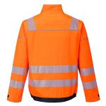Portwest T500 PW3 Men's Hi-Vis Waterproof Jacket - Reflective High Viz Outdoor Safety Security Workwear Coat, Orange/Navy, L