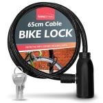 SOL 65cm Cable Bike Lock with Keys, Black Colour High-Security Chain for Bicycle, Cycle, Cycling, and Kids E-Scooter, Heavy Duty Anti-Theft Padlock, Multipurpose, Perfect for Protecting Against Theft