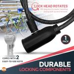 SOL 65cm Cable Bike Lock with Keys, Black Colour High-Security Chain for Bicycle, Cycle, Cycling, and Kids E-Scooter, Heavy Duty Anti-Theft Padlock, Multipurpose, Perfect for Protecting Against Theft