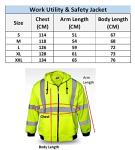 kraftd Hi Viz Safety Jacket Soft Shell Coat With Long Sleeves & Reflective Tape Safety Security Work Wear