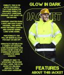 Mega_Jumble Men's Professional High Visibility Work Wear Parka Jacket Hi Vis Viz Security Safety Fluorescent Padded Waterproof Reflective Coat (5XL, Orange/Navy)