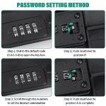 Portable Safe Box with Code, Waterproof Combination Security Case Lock Box, Travel Outdoor Key Safe Storage, Anti Theft Mini Lockable Box with Removable Wire Rope for Beach Dormitory Cars Travel Hotel