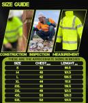Mega_Jumble Men's Professional High Visibility Work Wear Parka Jacket Hi Vis Viz Security Safety Fluorescent Padded Waterproof Reflective Coat (5XL, Orange/Navy)