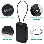 Portable Safe Box with Code, Waterproof Combination Security Case Lock Box, Travel Outdoor Key Safe Storage, Anti Theft Mini Lockable Box with Removable Wire Rope for Beach Dormitory Cars Travel Hotel