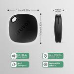 ATUVOS Air Tag Tracker Item Finder-2 Pack, Compatible with Apple Find My (iOS Only), Replaceable Battery, IP67 Waterproof, for Keys, Luggages, Suitcases, Wallets, Bags, Black