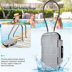 WACCET Portable Safe Box with Code, Combination Security Case Lock Box Waterproof Anti-Theft Mini Travel Safe with Removable Wire Rope Security Safe Box for Home, Office, Hotel, Cars,Travel etc Grey