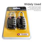 CFMOUR TSA Suitcase Locks - 1, 2, 3, 4, 5, 6 Pack 4-Dial Security Travel Combination Padlock for Suitcases Luggage Case Bag Code Lock - Black (Pack of 2)