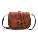 AFKOMST Crossbody Bag for Women, Small Satchel and Shoulder Bag,Vintage Saddle Handbags,Vegan Leather