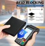 KIKIGOAL Men's Wallets Genuine Leather RIFD Tri-Fold Wallet with Coin Pocket,15 Credit Card Slots, 2 Banknote Compartments, 1 ID Windows, 1 Coin Pocket, Minimalist Wallet